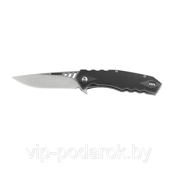 Складной нож Ruger Knives Follow-Through™ Compact IKBS® Flipper Stonewashed Plain Blade