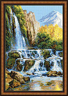 Набор для вышивания крестом «Пейзаж с водопадом».
