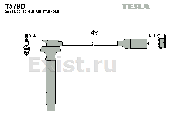 Высоковольтные провода TESLA Subaru Forester 2.0i, 2.5i 99-, Outback 2.5i 10.00- - фото 1 - id-p58076488