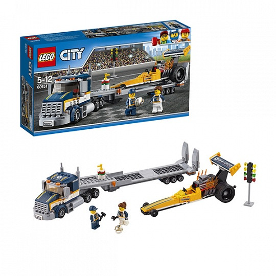 Конструктор Лего 60151 Грузовик для перевозки драгстера Lego City