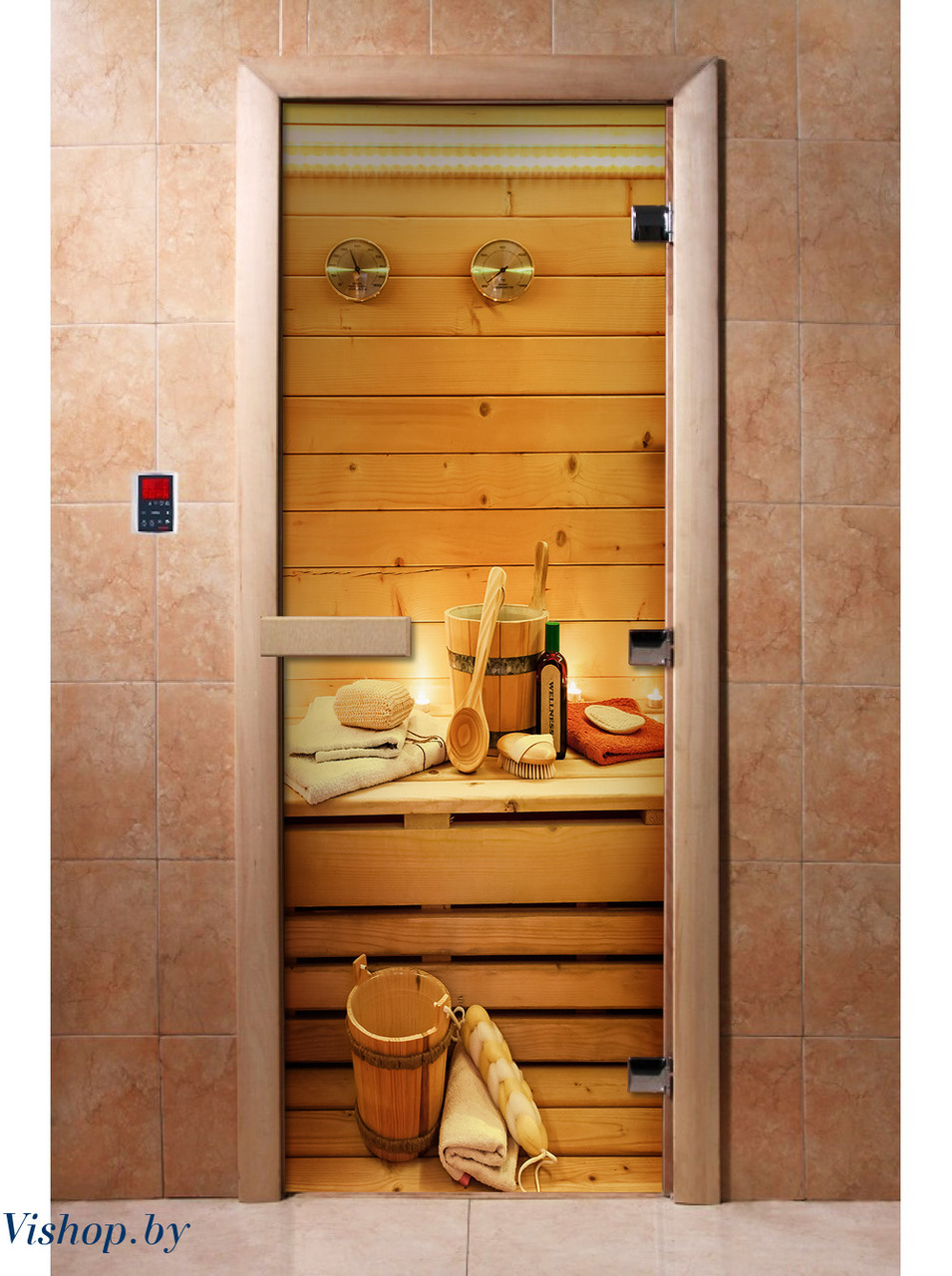 Дверь для сауны Doorwood с фотопечатью A033 1900x700 - фото 1 - id-p58163945