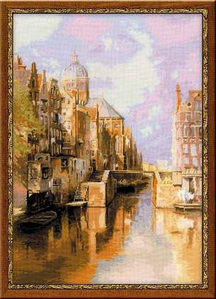 Набор для вышивания крестом "Амстердам. Канал Аудезейтс Форбурвал"