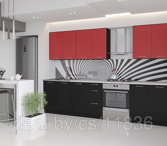 Кухня Оля ДСП черный / красный - фото 1 - id-p58210258