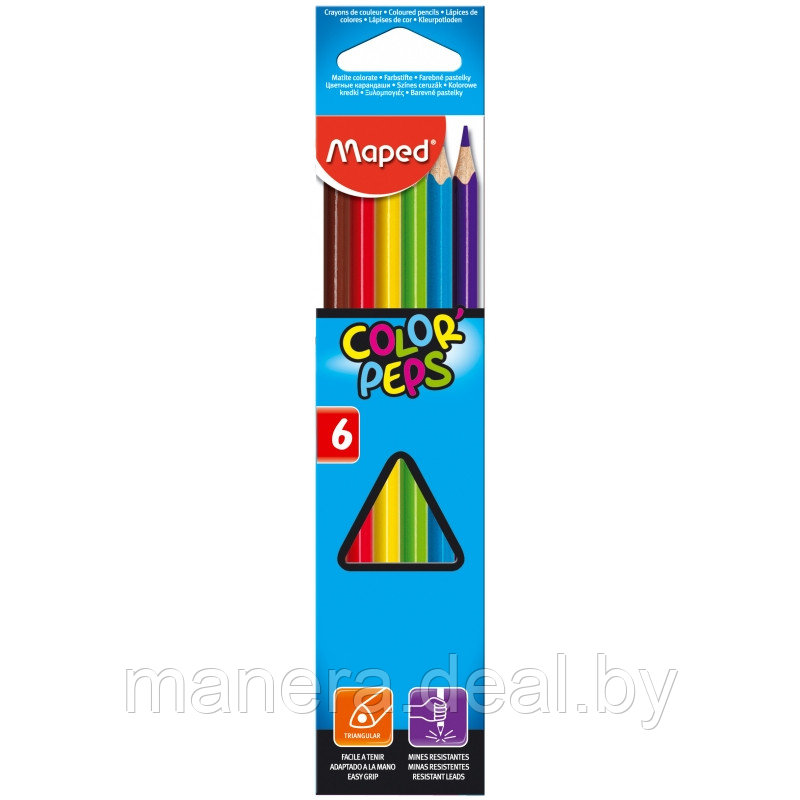 Цветные карандаши 'Color Peps' MAPED 6 цветов