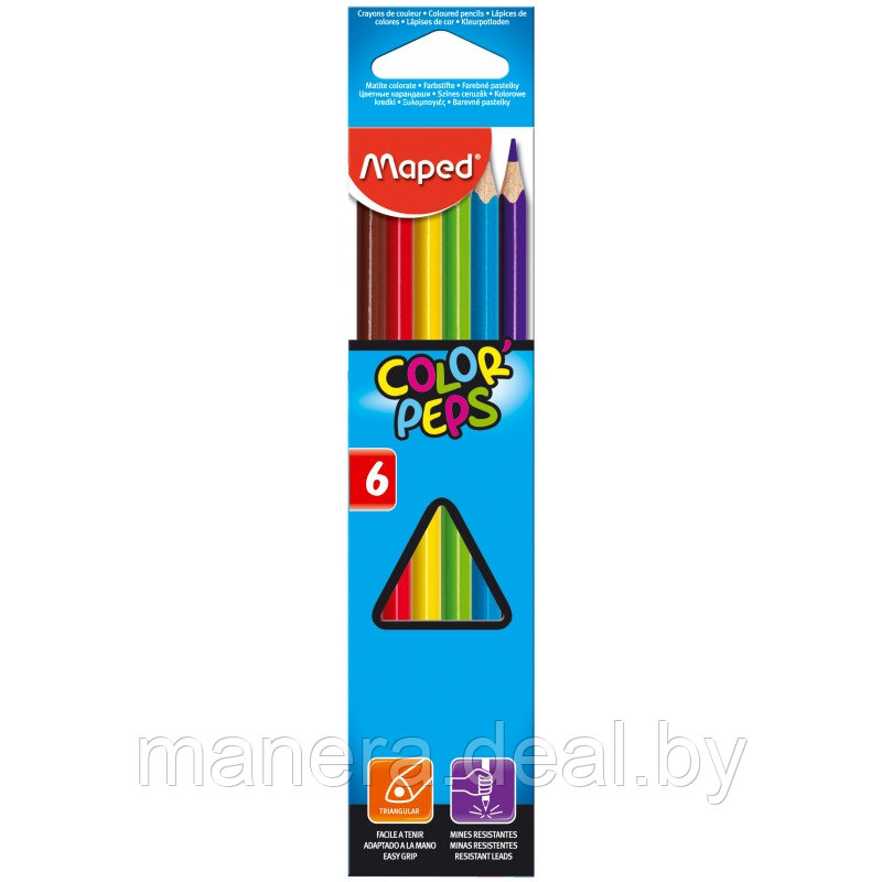 Цветные карандаши 'Color Peps' MAPED 6 цветов - фото 1 - id-p58210418
