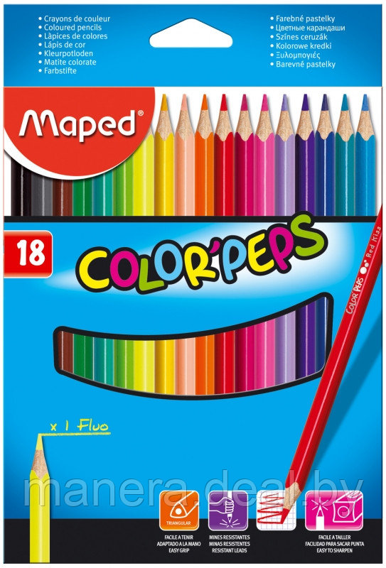 Цветные карандаши 'Color Peps' MAPED 18 цветов