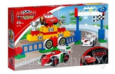 5118 Конструктор детский Madness "Мировой Гран-При" серия "Тачки" 49 дет., аналог Lego Duplo (Лего Дупло) 5839 - фото 1 - id-p2231585