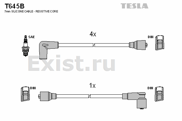 Высоковольтные провода TESLA Fiat Tipo/Tempra 1.4/1.6i 88-96 - фото 1 - id-p58214508