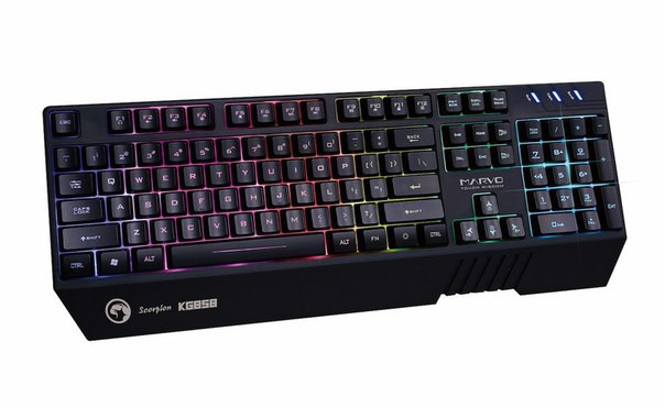 Игровая проводная клавиатура с RGB подсветкой Marvo KG858 - 104кл, радужная подсветка