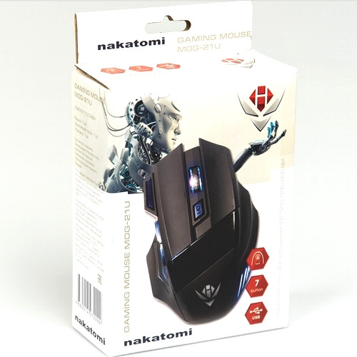 Проводная оптическая игровая мышь Nakatomi MOG-21U, 7 кнопок, 800-2400dpi - фото 4 - id-p58220855