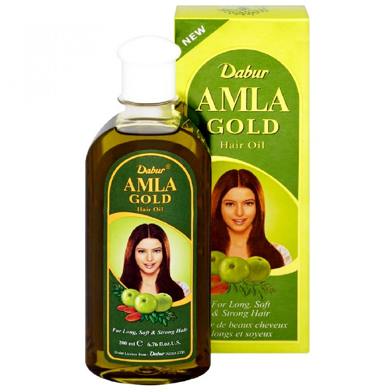 Масло для волос АМЛА Золотое Dabur Amla Gold, 200мл – с миндалем и хной
