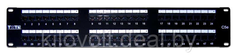 Патч-панель TWT 48 портов, UTP, кат.5E, 2U.TWT