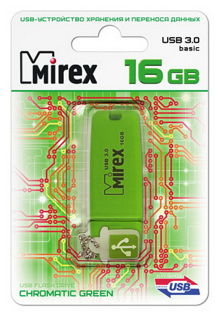 USB флэш-накопитель 16 GB Mirex CHROMATIC GREEN USB 3.0 - фото 1 - id-p58231674