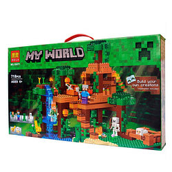 Конструктор Bela My World 10471 Домик на дереве в джунглях (аналог Lego Minecraft 21125) 718 деталей