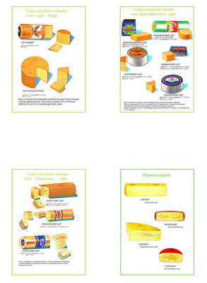 Плакаты ПРОФТЕХ "Ассортимент сычужных сыров" (7 пл, винил, 70х100)