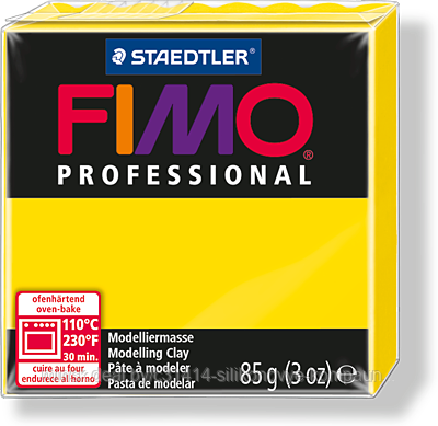 Пластика - полимерная глина FIMO Professional 85г чисто-желтый (8004-100)