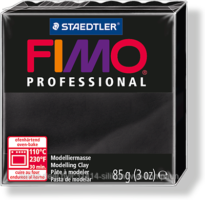 Пластика - полимерная глина FIMO Professional 85г черный (8004-9)