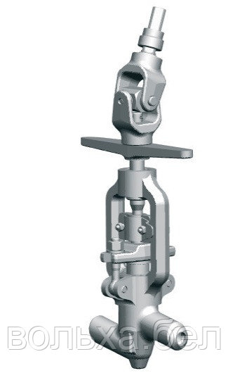 1054-40-0 запорный сальниковый клапан (вентиль) под приварку с маховиком и шарнирной муфтой - фото 1 - id-p58284004