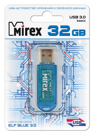 USB флэш-накопитель 32Gb Mirex ELF BLUE USB 3.0 - фото 1 - id-p58272046