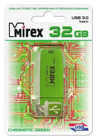 USB флэш-накопитель 32Gb Mirex CHROMATIC GREEN USB 3.0 - фото 1 - id-p58280414