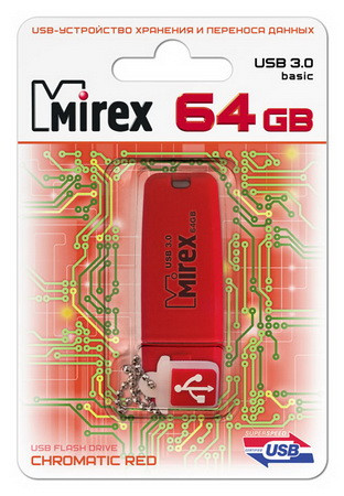 USB флэш-накопитель 64GB Mirex CHROMATIC RED USB 3.0 - фото 1 - id-p58293252