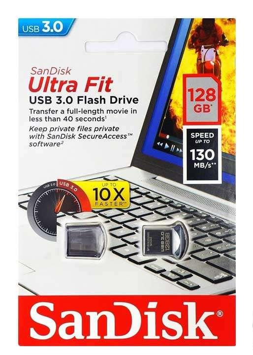 USB флэш-накопитель 128GB SanDisk Ultra Fit USB 3.1 High Speed (130/30mbs) - фото 1 - id-p58303864