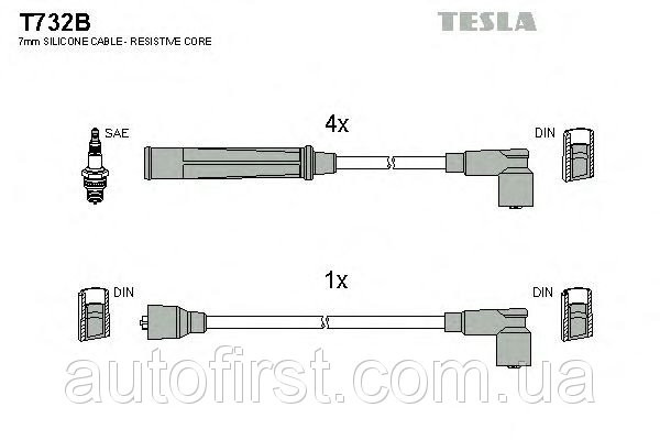 Высоковольтные провода TESLA VW Golf/Jetta/Passat 0.9-1.3 >91 без метал. наконеч. - фото 1 - id-p58338828