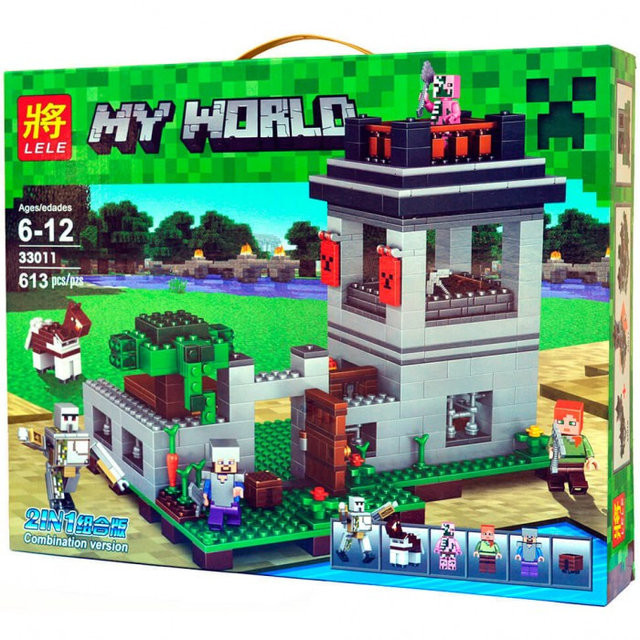 Конструктор Lele 33011 My World Крепость с Големом (аналог Lego Майнкрафт, Minecraft) 613 деталей