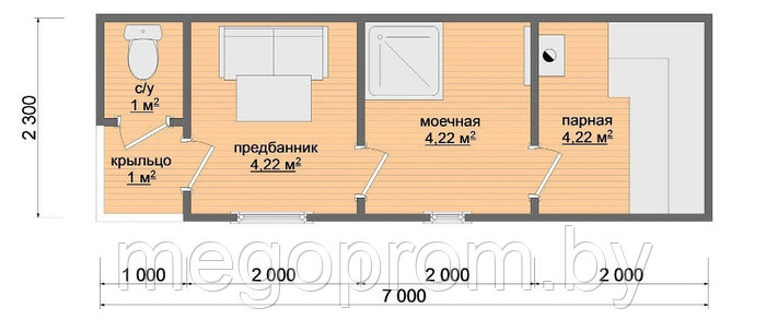 Проект бани с санузлом