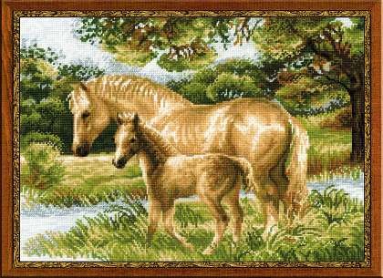 Набор для вышивания крестом «Лошадь с жеребёнком».
