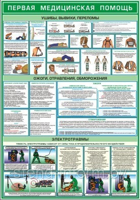 Плакат по  Охране труда  Первая доврачебрая помощь  №10 р-р 40*57 см на ПВХ