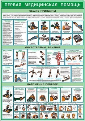 Плакат по Охране труда  Первая доврачебная помощь  №9 р-р 40*57 см на ПВХ 3 мм
