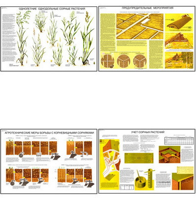 Плакаты ПРОФТЕХ "Сорные растения и меры борьбы с ними" (15 пл, винил, 70х100)