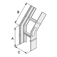 Подъем 45° выпуклый для лестничных кабельных лотков ЗЭ-КЛ45В -300-П