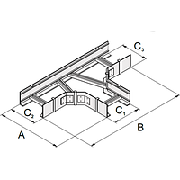 Т-образный ответвитель для лестничных кабельных лотков ЗЭ-КЛОТ-300/600-П