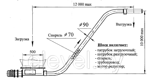 Гибкий шнековый транспортер D=125мм - фото 2 - id-p2277803