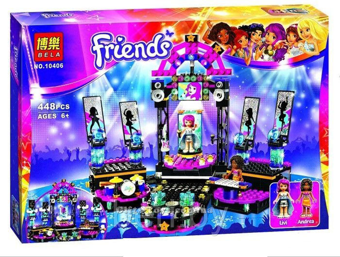 Конструктор Bela Friends "Сцена для поп звезды" 448 деталей арт 10406 (аналог LEGO  41105)