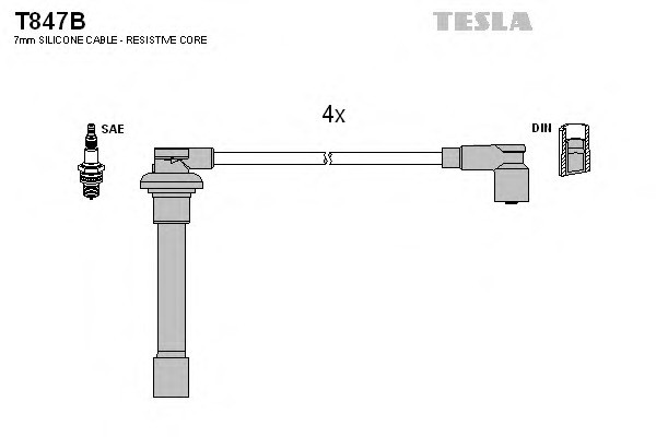 Высоковольтные провода TESLA HONDA Accord V-VI/Civic V 1.3/1.4/1.5/1.6/1.8/2.0/2.2 91->
