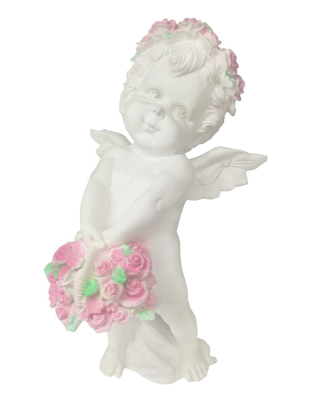 Фигурка Ангел с корзиной цветов