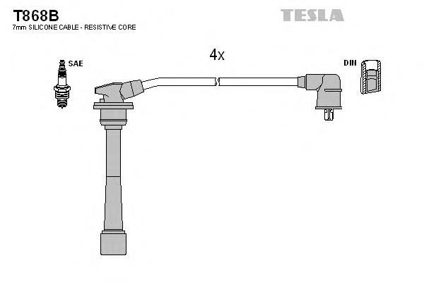 Высоковольтные провода TESLA Hyundai Lantra/Coupe 1.6i/1.8i/2.0i 16V 95-02 - фото 1 - id-p58590131