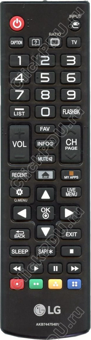 ПДУ для LG AKB74475401 ic маленький корпус SMART LVD TV (серия HLG387) - фото 1 - id-p58593929
