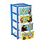 Комод детский Пластишка 4 ящика МАША И МЕДВЕДЬ на колесах голубой, фото 2