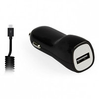 Автомобильное зарядное устройство SmartBuy MKII 2.1A, USB + витой кабель MicroUSB, чёрное