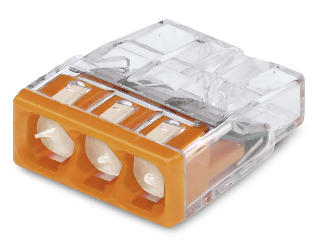 Клеммы Wago серии 2273-243 с контактной пастой на 3 проводника 1.0–2.5 мм² (Германия)