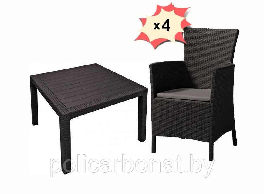 Комплект мебели Melody quartet+ 4 Montana (стол и 4 кресла)