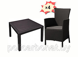 Комплект мебели Melody quartet+ 4 Montana (стол и 4 кресла)