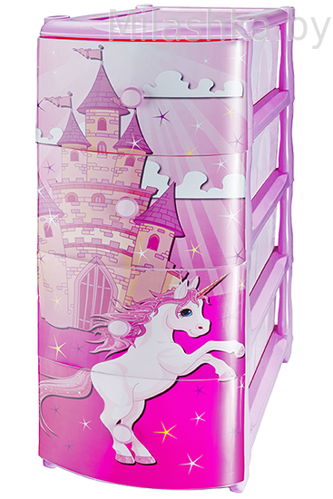 Комод № 5 с рисунком "Замок" (розовый) - фото 1 - id-p58646017
