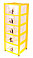 Комод детский ПЛАСТИШКА с аппликацией Маша и медведь 5 ящиков желтый 13797, фото 2