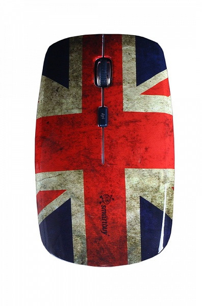 Беспроводная мышь SmartBuy SBM-327AG, 4 кнопки, 2000dpi, питание 2xAAA, британия