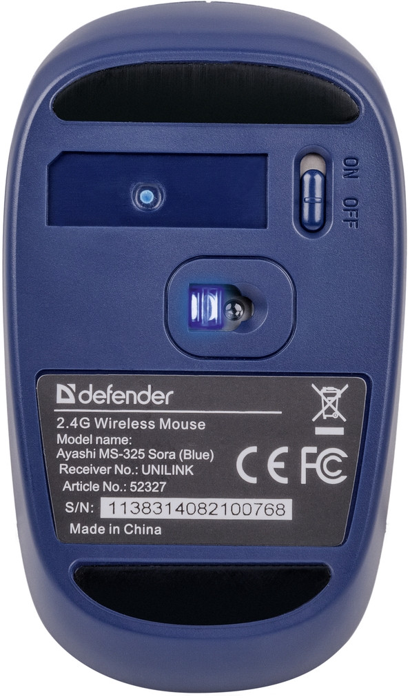 Беспроводная оптическая мышь Defender Ayashi MS-325 Sora, 6 кнопок, 1000-2000 dpi - фото 2 - id-p58648220
